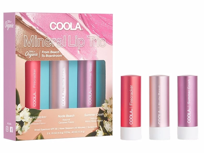 COOLA From Beach To Boardroom Tinted Mineral Liplux Trio SPF 30 3 COOLA From Beach To Boardroom Tinted Mineral Liplux Trio SPF 30